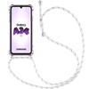 Silicone Case for Samsung Galaxy A34 5G - Shockproof Scratch-Resistant Transparent with White Lanyard