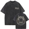 Washed Vintage Metal Rock Band Gojira Skeleton Graphic T-shirt Men Women Fashion Man Streetwear