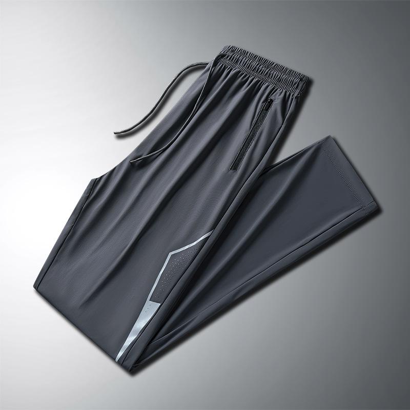 Ice Silk Pants for Men's Summer Ultra-thin Style, Quick Drying, Breathable, Leggings, High Elasticity Long Pants, Casual Sports Pants