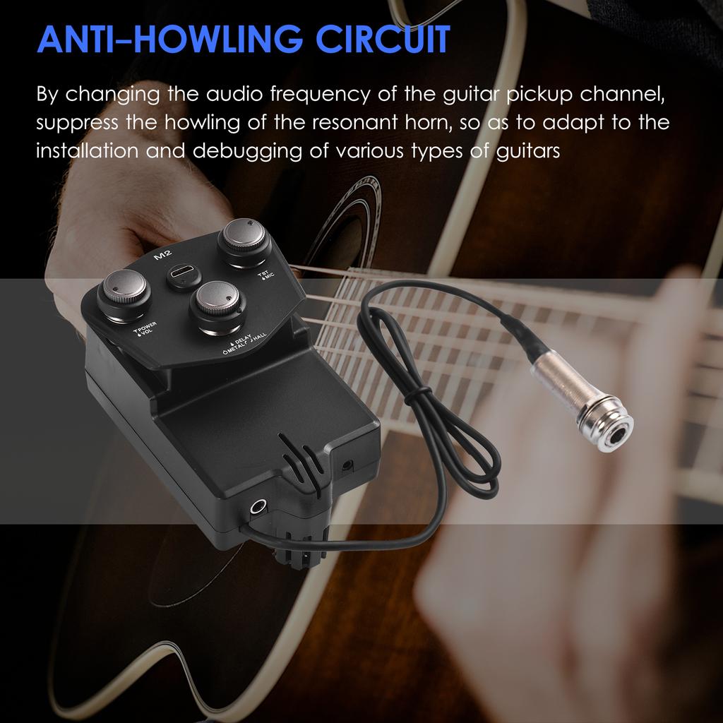 M2 Guitar Resonant Pickup Resonance Sound Pickup for Guitar with 2200mAh Lithium Battery BT Guitar