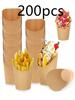 200/50pcs French Fry Cups Christmas Party Kraft Paper Slanted French Fries Cup Take-out Boxes Snack Containers Baking Cups