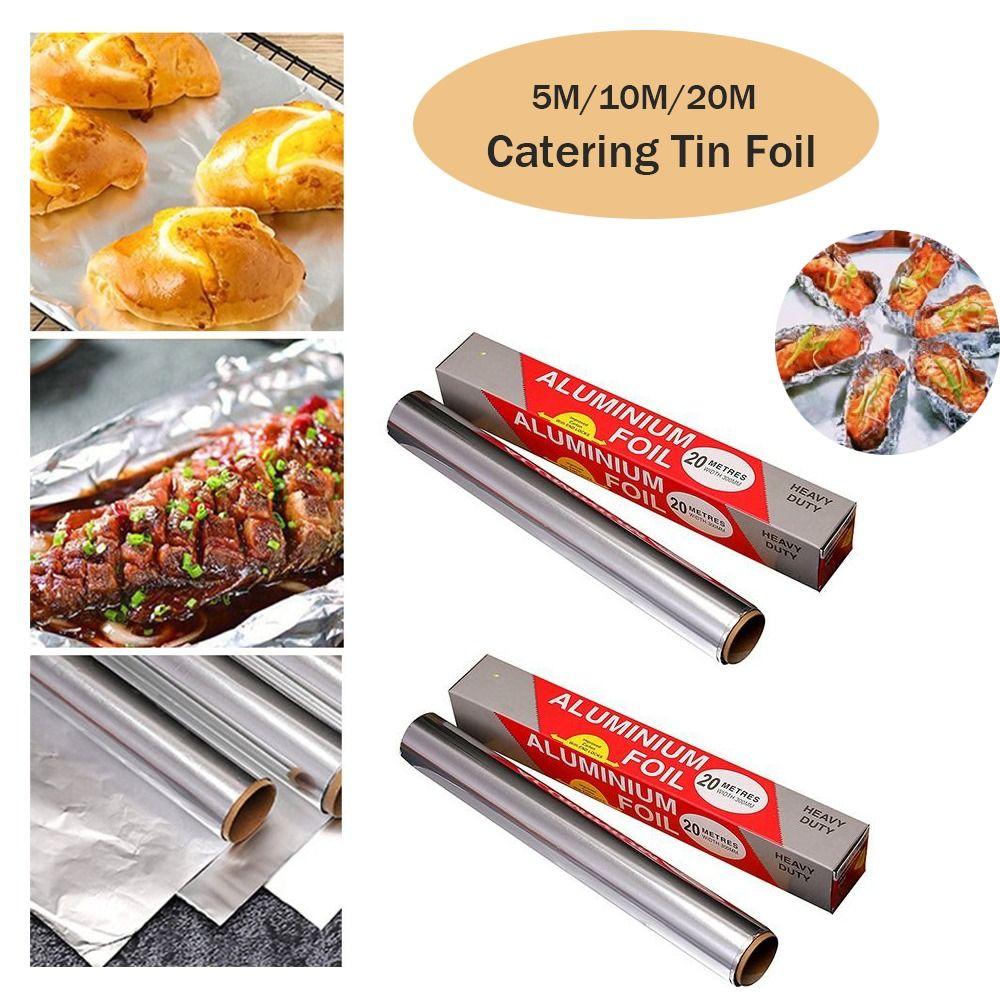 5M/10M/20M Disposable Catering Tin Foil Aluminium Baking Wrap Tin Foil for Ovens Freezers