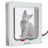 Cat Lock Security Flap Door Cat Flip Door Plastic Small Pet Gate Household Pet SuppliesWhite M