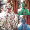New Floral Print Long Dress Women Dresses Sexy Casual Beach Dress