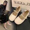 Fashion Antumn Square Toe Ballet Shoes Fashion Low Heel Mary Jane Shoes Casaul Silver Shallow Buckle Soft Sole Shoes Zapatos De Mujer