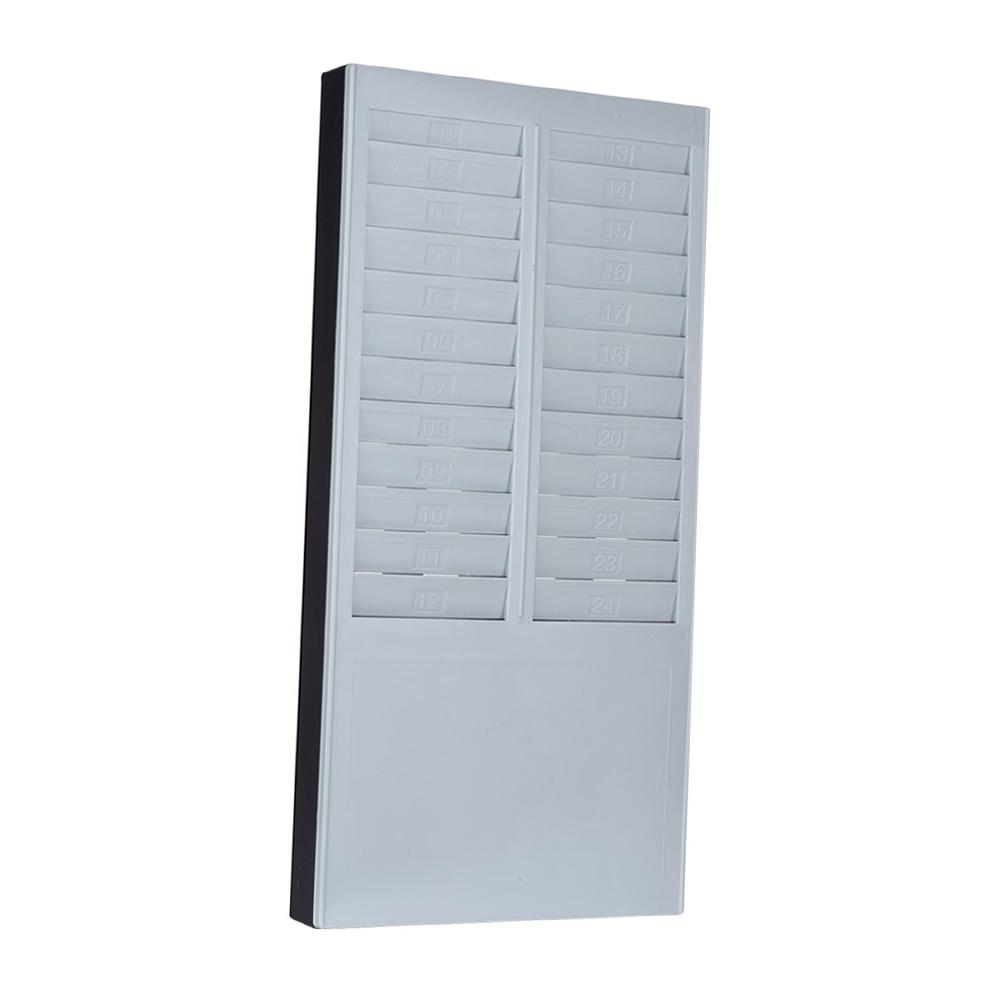 Bisofice Time Card Rack Wall Mount Holder 24 Pocket Slot for Attendance Recorder Punch Time Office