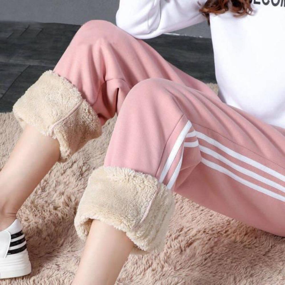 Winter Loose Casual Pants Lambskin Thick Warm Pants Sports Pants Female Students Wear Leggings