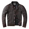 New Vintage Brown Workwear Style Cowboy Genuine Leather Jacket Natural Cowhide Coat Men 'S Stone Mill Old Style Clothes