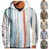 Men's Zipper Sweater Coat Printed Fashion Hooded Sweater
