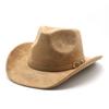 Minority Suede Hat Belt Men'S Women'S Couple Hat Western Cowboy Top Hat