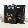 100 Pcs with Handle Plastic Thank You Bags Waterproof Shopping Bag Thank You Packaging Bag Kids