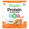 Organic Plant Based Protein Bars, Peanut Butter, 12 Bars, 1.41 Oz (40 G) Each