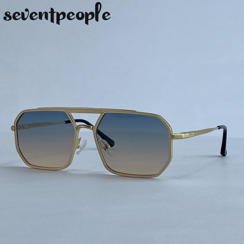 Стимпанк Металлические Квадратные Солнцезащитные Очки Мужские Роскошный Бренд Винтажные Двойная Перекладина Водительские Солнцезащитные Очки Модные Панк Очки Для Мужчин UV400