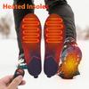 Electric Heating Insole Rechargeable Usb Winter Warm Insole Wireless Remote Control Work Hunting Ski Hiking Camping Insole