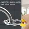 1pc Multifunctional Faucet Wrench with Yellow Rubber Grips - Kitchen & Bathroom Sink Aerator and Filter Removal Tool, Durable Metal Construction