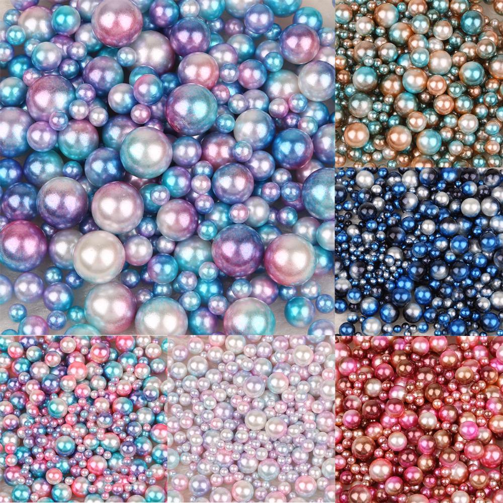 250Pcs/lot Random Mix No Hole ABS Pearl Loose Round Beads for DIY Craft Scrapbook Decoration