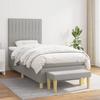 3137293 vidaXL Divan Bed with Mattress Light Grey 100x200cm Fabric