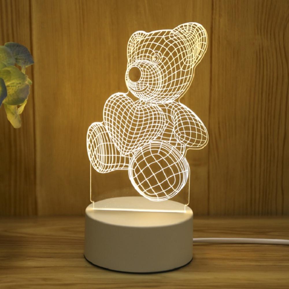Creative Led Night Light Usb Plug Night Light Monochrome Bedside 3d Night Light