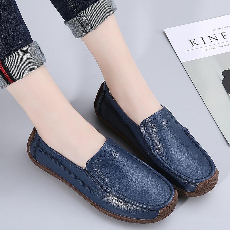 Women Penny Wildsmith Loafers Casual White Nurse Footwear Peas Soft Flats Black Driving Walking Shoes for Womens Plus Size