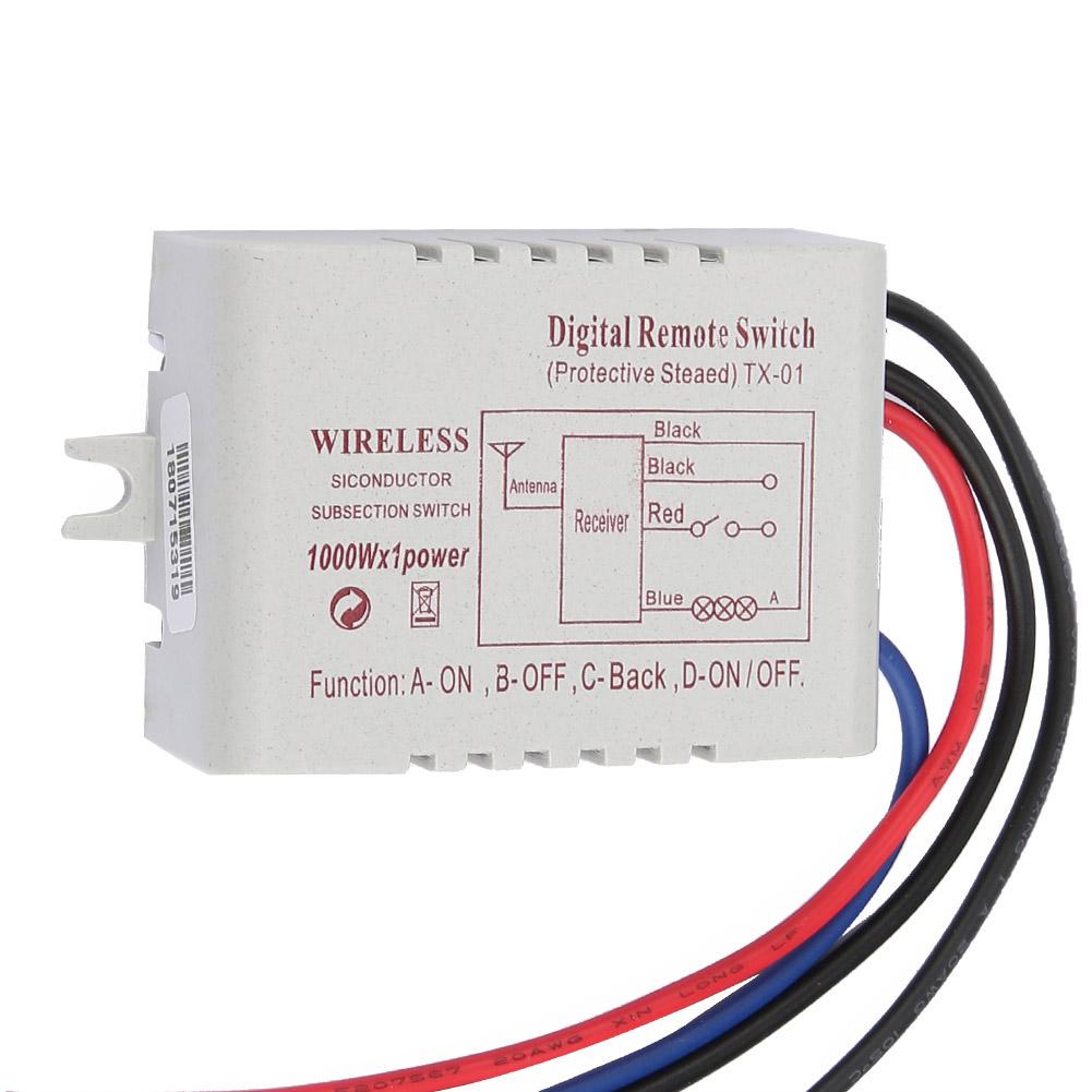 1/2/3/4 Ways ON/OFF AC180‑ 240V 1000W Wireless Receiver Lamp Light RF Remote Control Switch