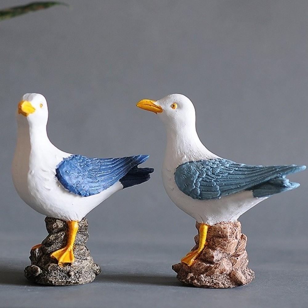 Waterproof Resin Seagull Figurine Handmade Seagull Model Ornament Seabird Ornament  Children's Room