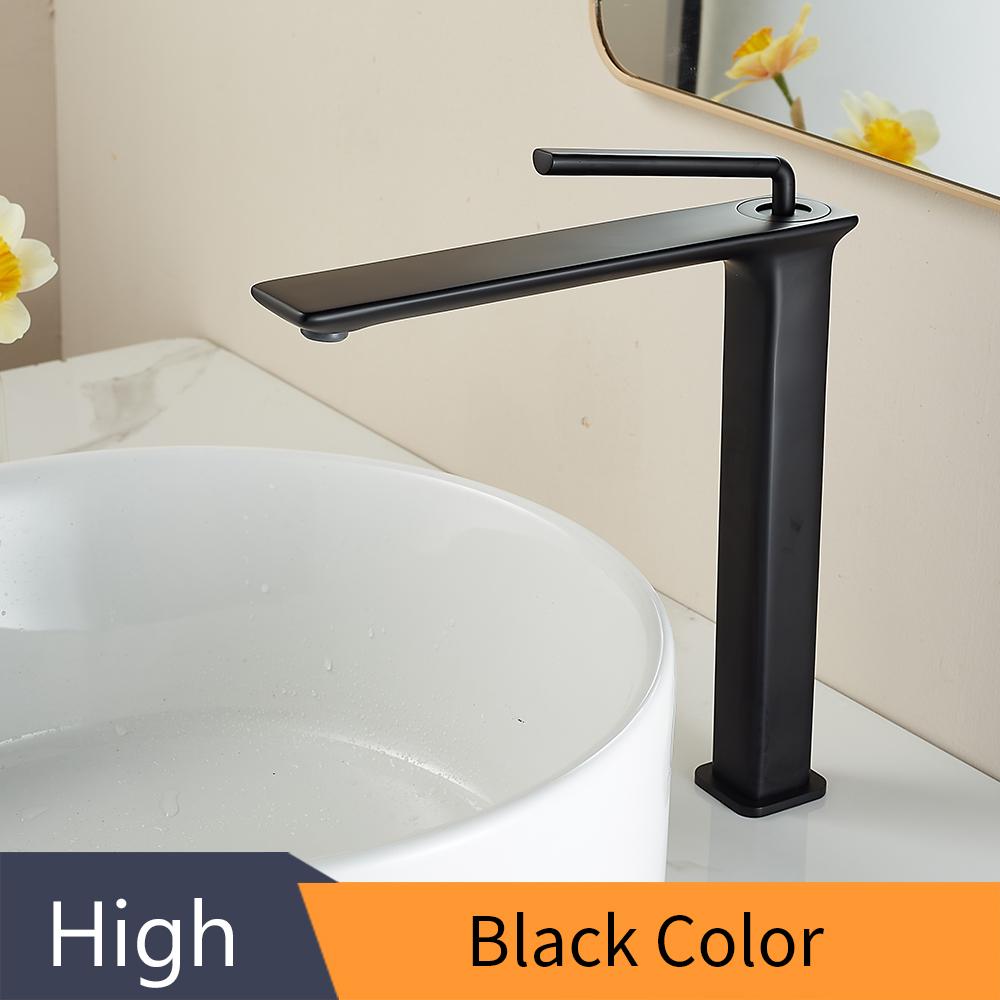 Basin Faucets Modern Black Bathroom Mixer Tap Brass Washbasin Faucet Single Handle Single Hole Elegant Crane For Bathroom 855991
