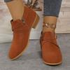 Roman Retro Short Boots Children's Autumn and Winter New Large Size Thick Heel Round Head and Naked Boots Women