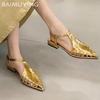 Fashion Pointed Toe Flats Elegant Women's Sandals Sexy Designer Buckle Shoes Fashion New Trend 2025 Spring Dress Mujer De Zapatillas