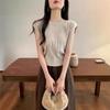 Korean Style Versatile Round Neck Short Sleeve Knit Top for Women - Summer 2025 Casual Niche T-Shirt