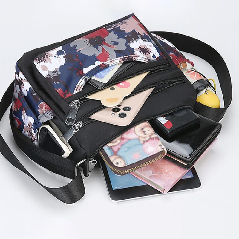 Fashion New Middle-aged Mother Bag Large-capacity Printed Multi-layer Shoulder Bag Lightweight Casual Joker Lady Crossbody Bag