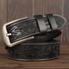Male Belt For Mens High Quality Cow Genuine Leather Belts Sale Print Pattern Strap Fashion New Jeans Pin Buckle