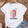 (Asian Size) Women Flower Sweet 90s Trend Cute Print Tee Top Fashion T Shirt Woman Female T Clothing Short Sleeve Graphic T-shirts