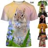 Squirrel T-shirt Fashion Men's Women's Summer Casual Short-sleeved Animal 3D Printing T-shirt