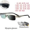 Photochromic Myopia Glasses Men Minus Diopter Glasses Finished Nearsighted Eyeglasses Short Sight Eyewear