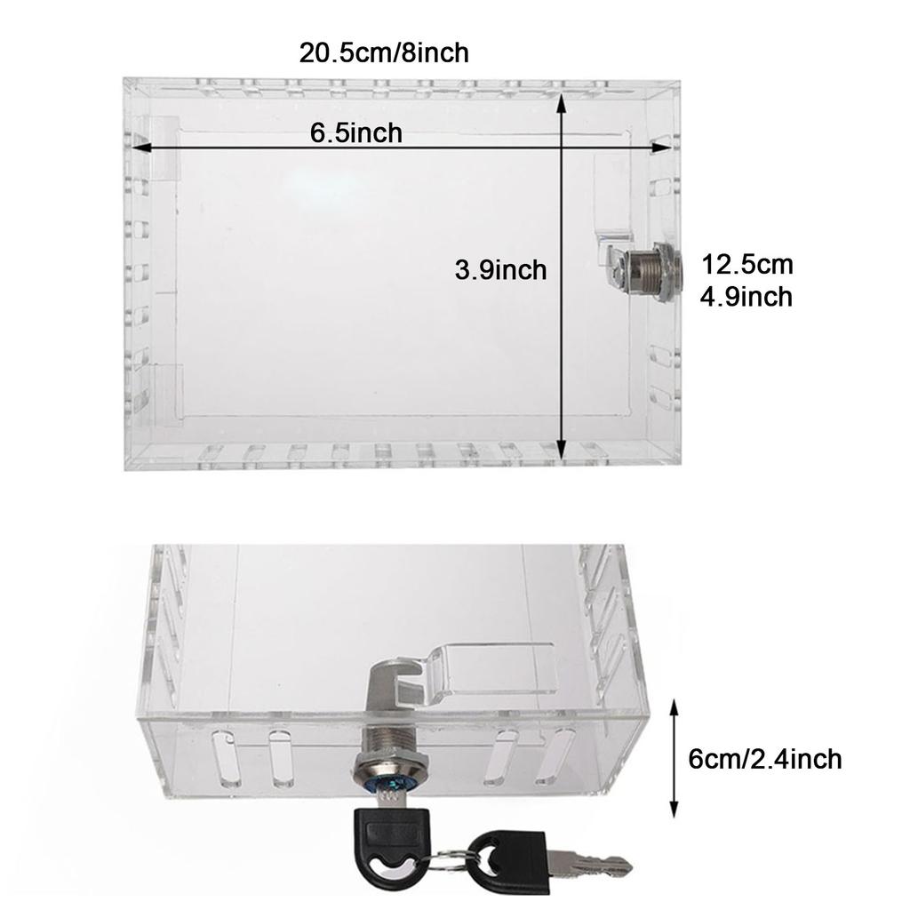 Acrylic Box Easy To Install PS Material 7.2*5 Inches