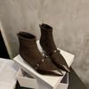 Design Style Spring Autumn Women Sock Boots Fashion Pointed Toe Short Booties Ladies Elegant Thin Heels Botas De Mujer
