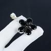 Amazing Black Spinel Gemstone Silver Pendant In 925 Sterling Silver - Handmade Flower Design, Everyday Wear Jewelry Thanksgiving Gift