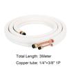 3 Meters Refrigerant Tube 1/4+3/8 1/4+1/2 Refrigeration System Copper Pipe  Pipe Fittings