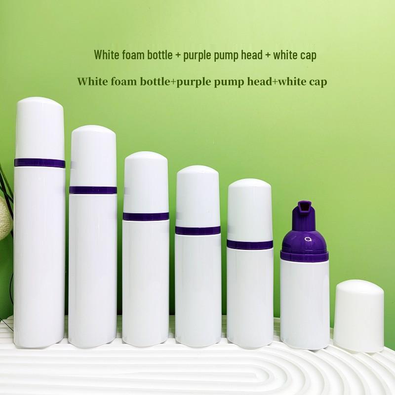 White Foaming Bottle for Eyelash Mousse, Toothpaste, or Facial Cleanser - Available In 30ml and 60ml with Press-to-Foam Dispenser and Brush.