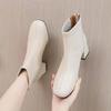 Women's Ankle Boots Beige Booties Elegant Female Short Shoes Winter 2024 On Promotion New In Large Size Warm Footwear Spring Hot