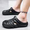 Hole Shoes Step On Shit Bag Head Slippers Wear Deodorant Black Versatile Men'S Beach Sandals Sports Non-Slip