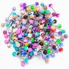 30PCS Colorful Stainless Steel Ball Barbell Tongue Rings Bars Piercing