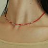 Less Is More Red Glass Mix Beads Necklace