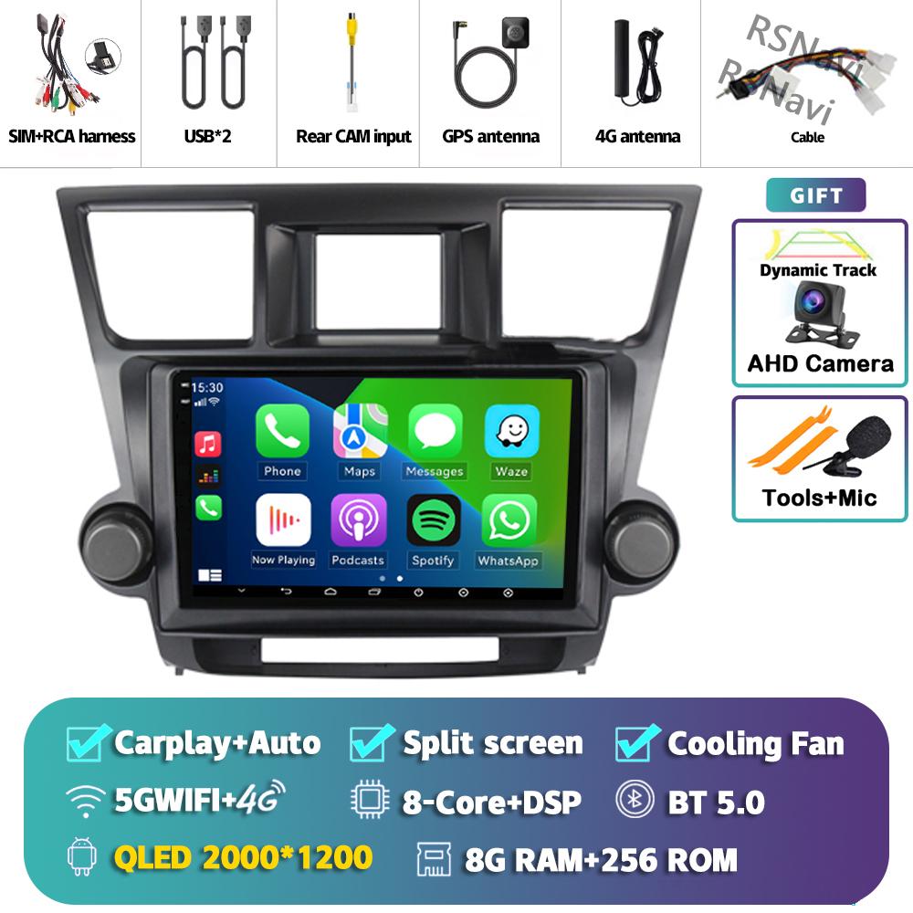 Android 14 Car Radio For Toyota Highlander 2007 - 2015 Player Multimedia GPS Navigation Stereo CarPlay Auto Video Head Unit DVD