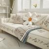 Four Seasons Fabric Washed Cotton Embroidery Sofa Cushion, Modern Simple Combination Non-Slip Sofa Cushion Towel Wholesale