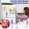 2/5 шт. Напечатанный на 3D скелет Магнит на холодильник Хэллоуин Подвижная фигурка скелета с подвижными суставами Шарнирный скелет Магнит на холодильник
