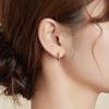 Bamoer 1 PCS Colorful Zircon Ear Clip, Women Genuine 925 Sterling Silver Clear CZ Statement Wedding Jewelry