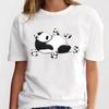 Panda Lovely Print Women T-shirt Cute Cartoon Graphic Print Short Sleeve T Shirt Female Fashion Casual Unisex Clothes Top
