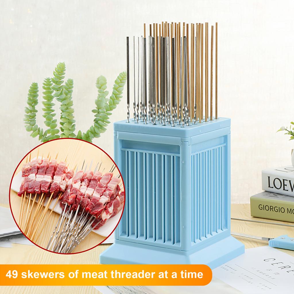 49 Holes Kebab Maker Box Portable Meat Skewer Maker Box Detachable Kebab Maker Tool Multifunction for Camping Barbecue