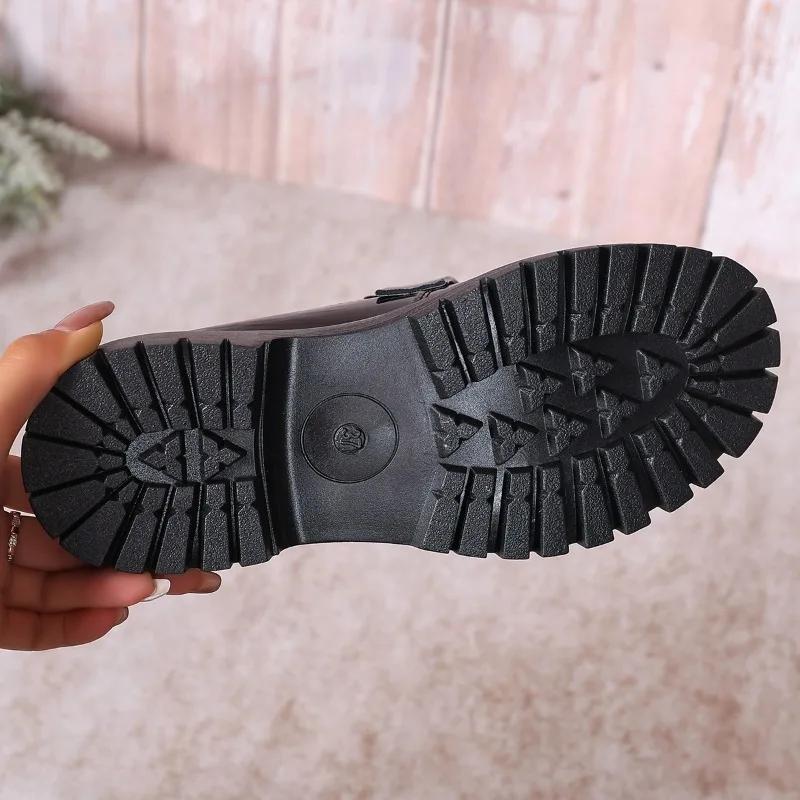 Fashion 2025 Shoes Female Loafers Women's High Heels Plus Size Office & Career Pumps Women Solid Round Toe Med Heel Slip On Shoes Women